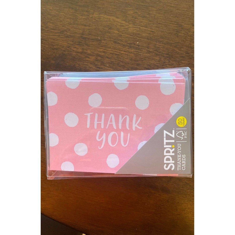 Pink Polka‎ Dot Thank you cards